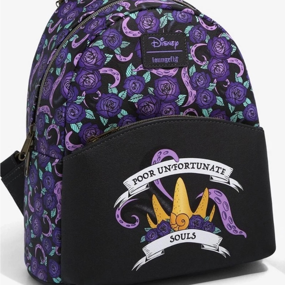 Loungefly Villians Ursula Tentacles Roses backpack Hot Topic - Picture 3 of 9